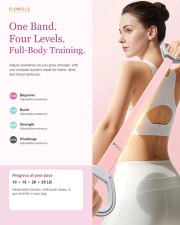 Multi Level Adjustable Resistance Band 10LB-25LB full-body workout system