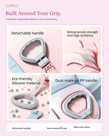 Detachable handles and durable resistance band grip details