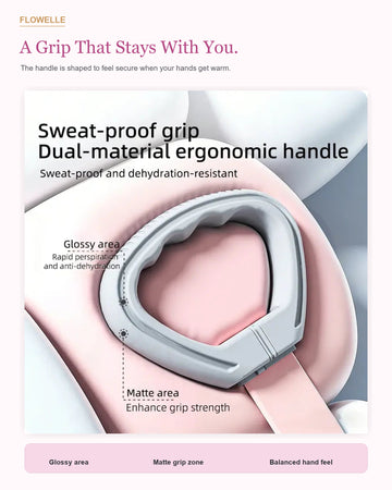 Ergonomic textured handle close-up for a secure workout grip