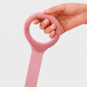 Textured loop handle detail on a silicone exercise band