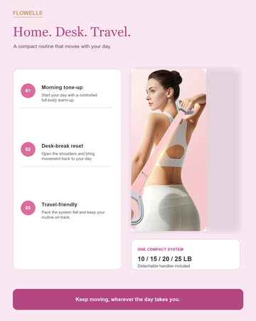 Portable resistance band workout for home office and travel