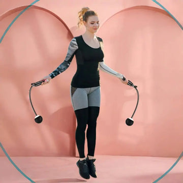 smart cordless jump rope with LED counter – grip and construction details
