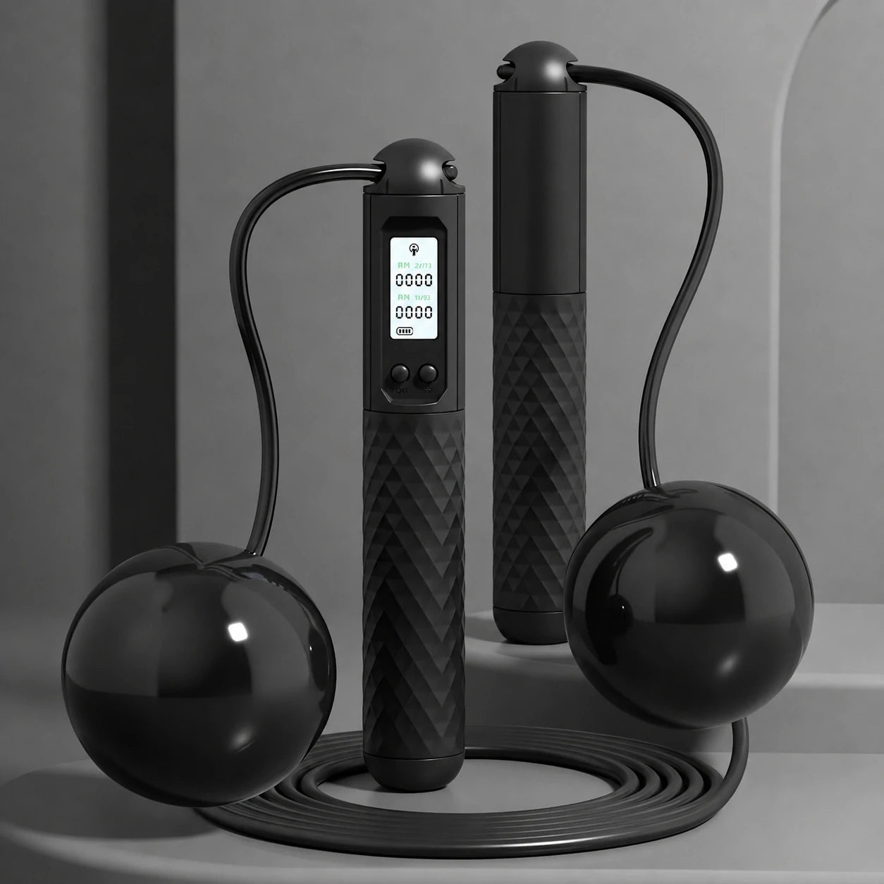 smart cordless jump rope with LED counter – product view