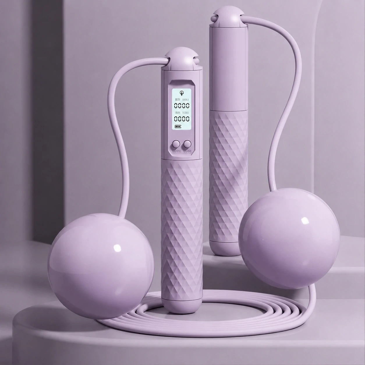 smart cordless jump rope with LED counter – product view