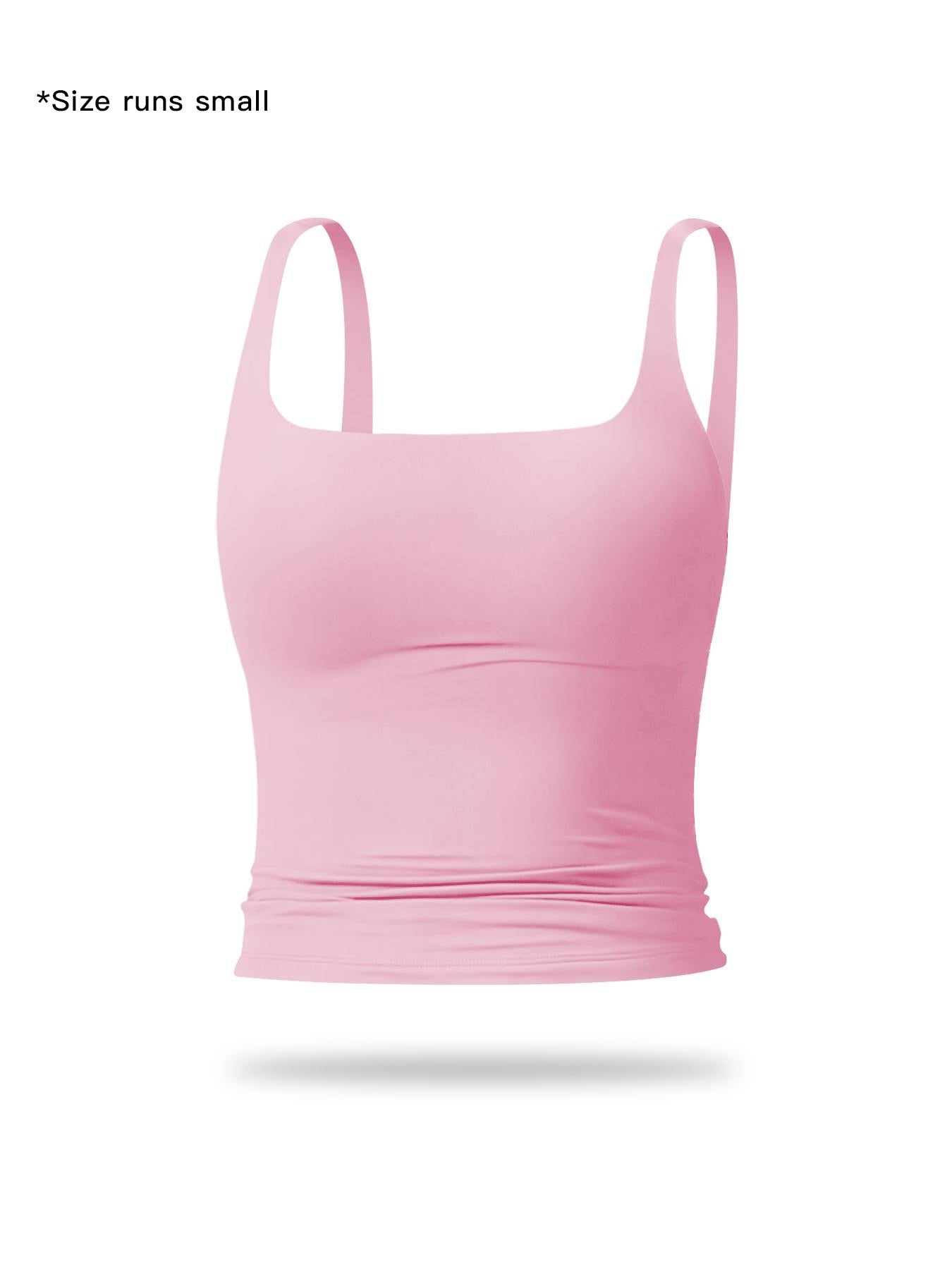 Flowelle Breathable Tummy-Control Yoga Tank - Baby Pink