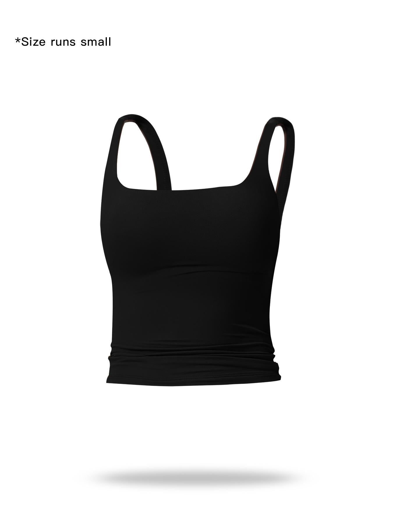Flowelle Breathable Tummy-Control Yoga Tank - Black