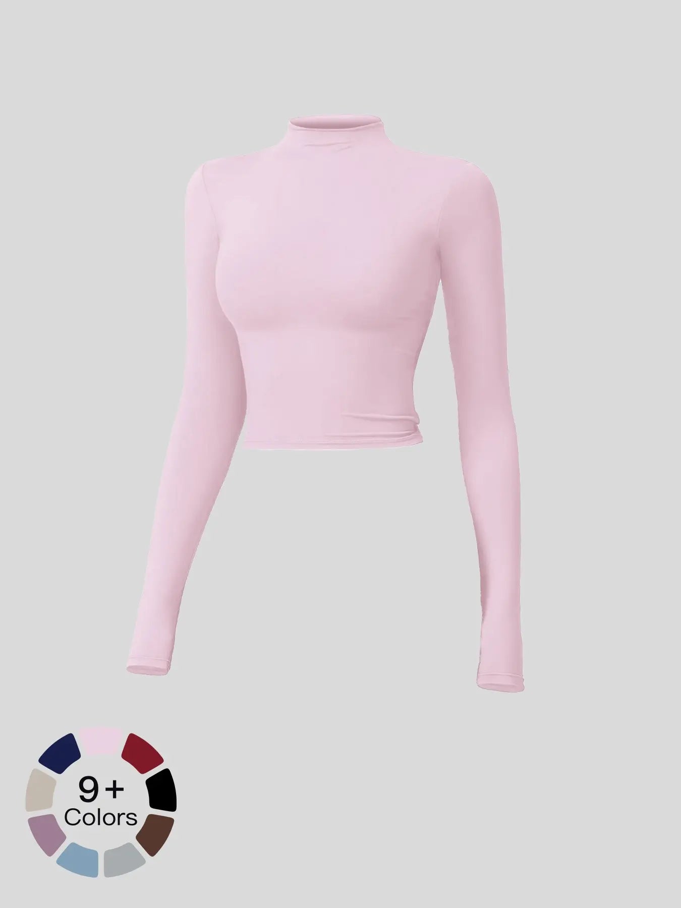 Flowelle Mock-Neck Quick-Dry Sports Tee - cherry blossom powder