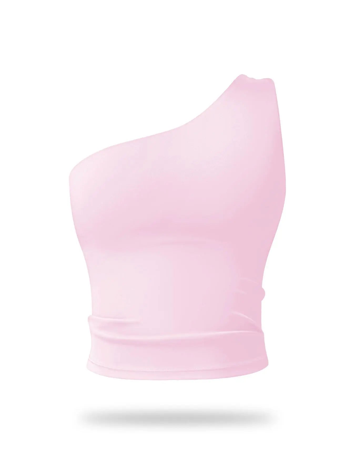 Flowelle One-Shoulder Quick-Dry Sports Bra - Pink