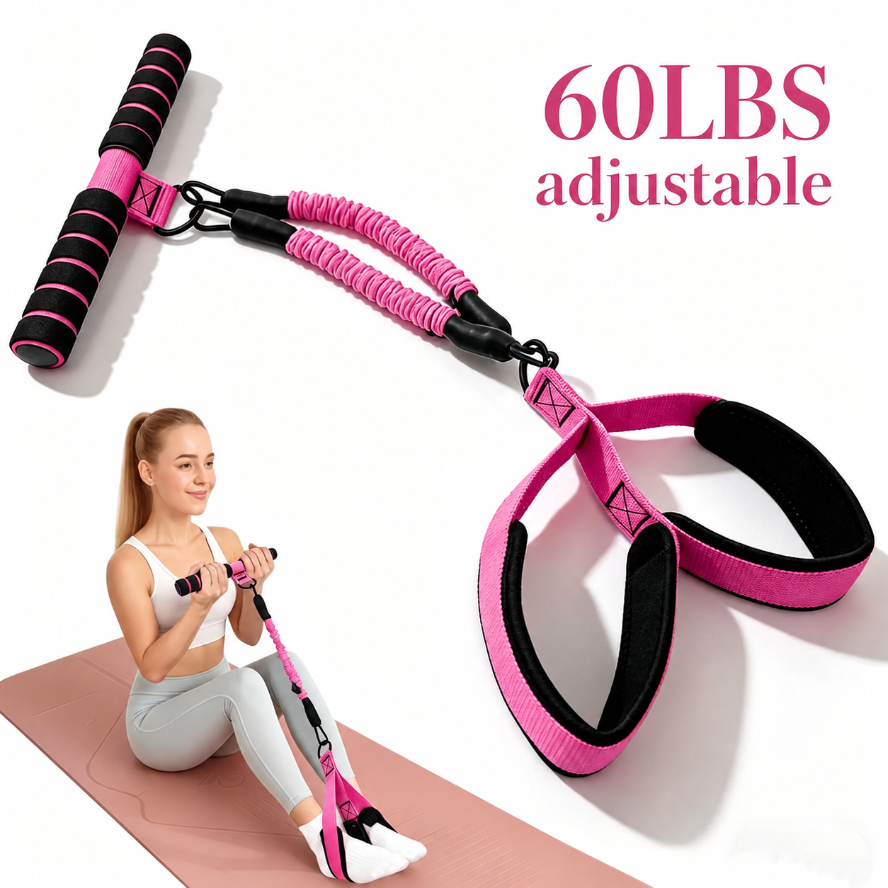 Flowelle pink 60 lb pedal resistance trainer