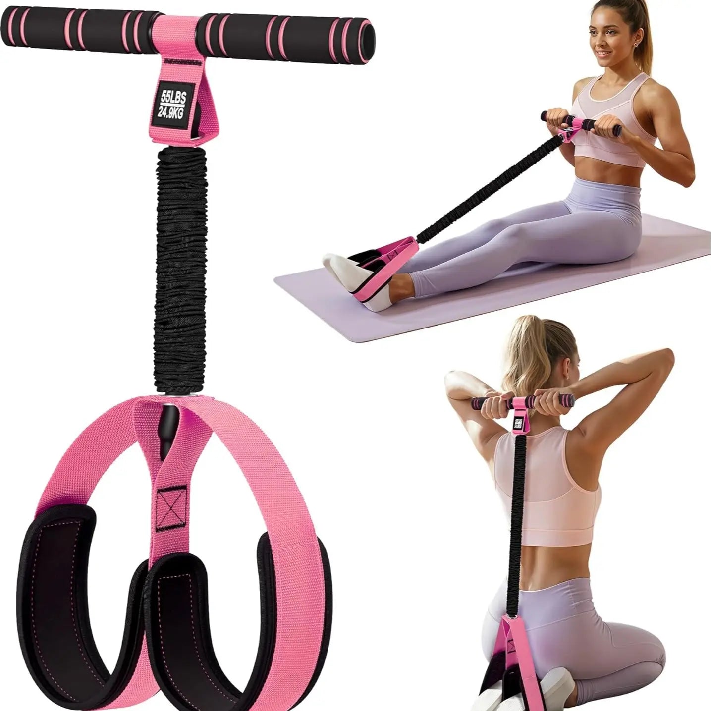 Flowelle pink 55 lb pedal resistance trainer