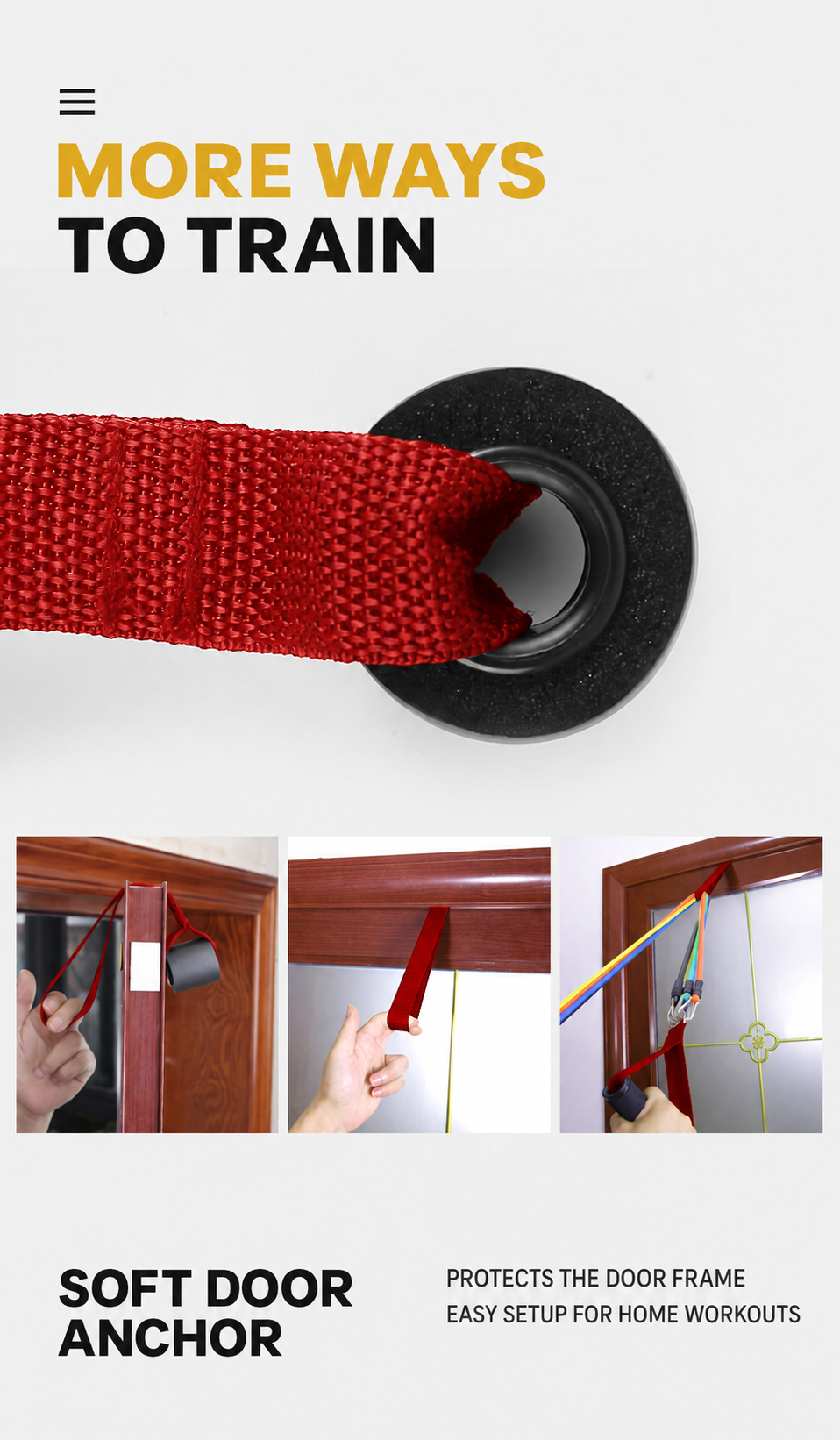 Soft door anchor setup for Flowelle PowerFlex home workouts