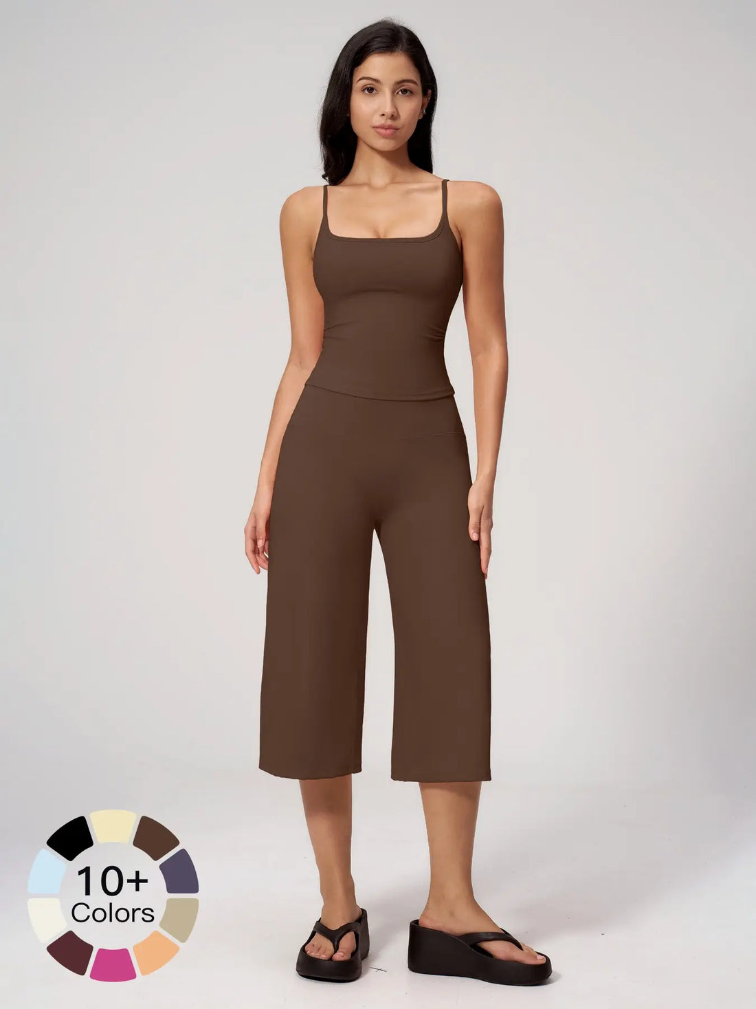Flowelle Quick-Dry Tank & Capri Yoga Set - Premium Black