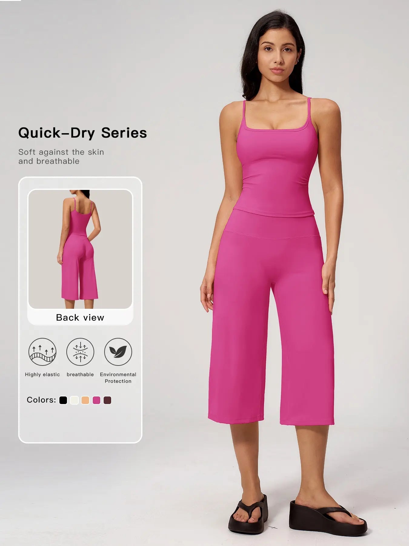 Flowelle Quick-Dry Tank & Capri Yoga Set - Y2k Pink