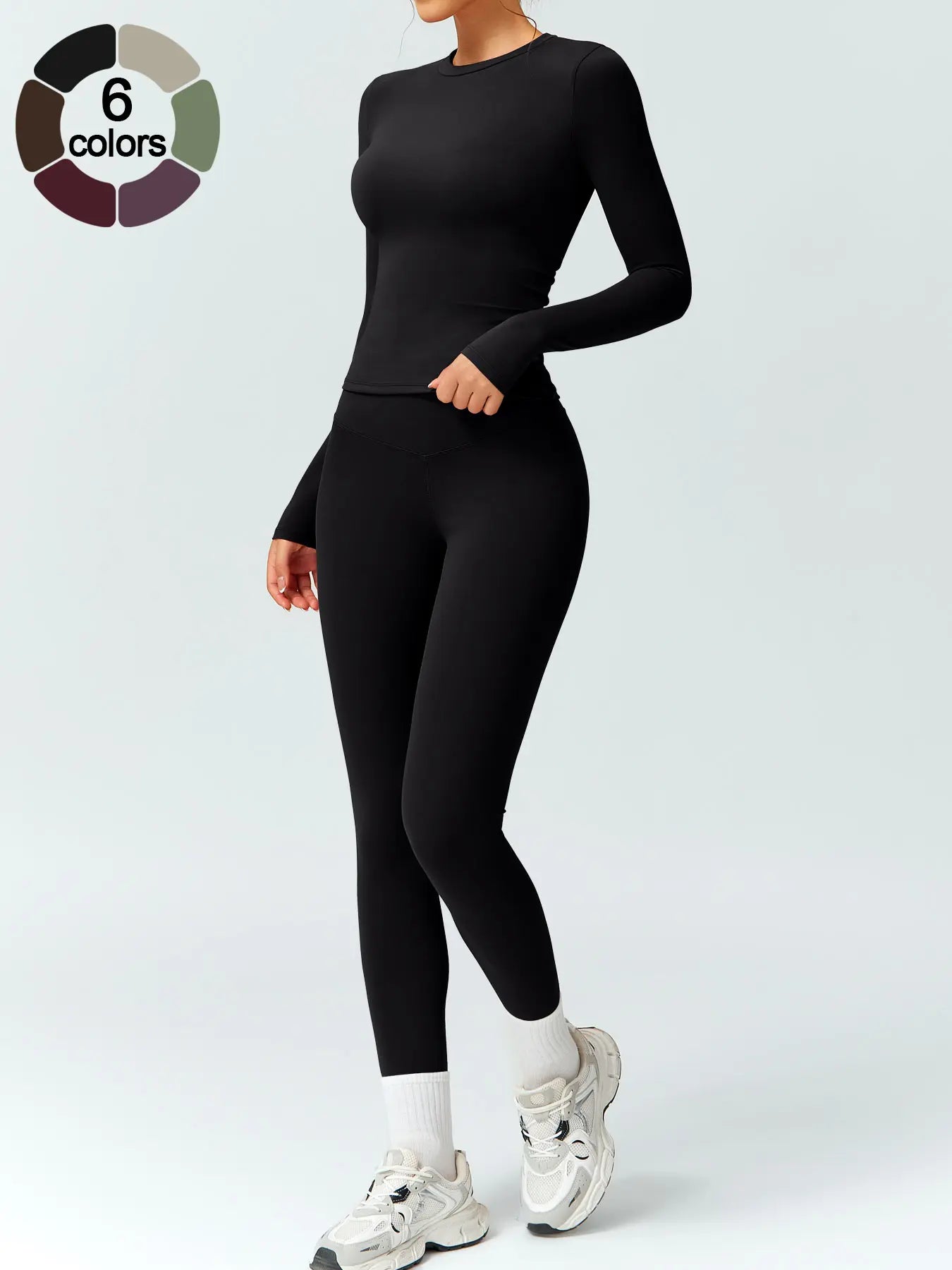 Flowelle Sculpt Long-Sleeve Legging Set - Black