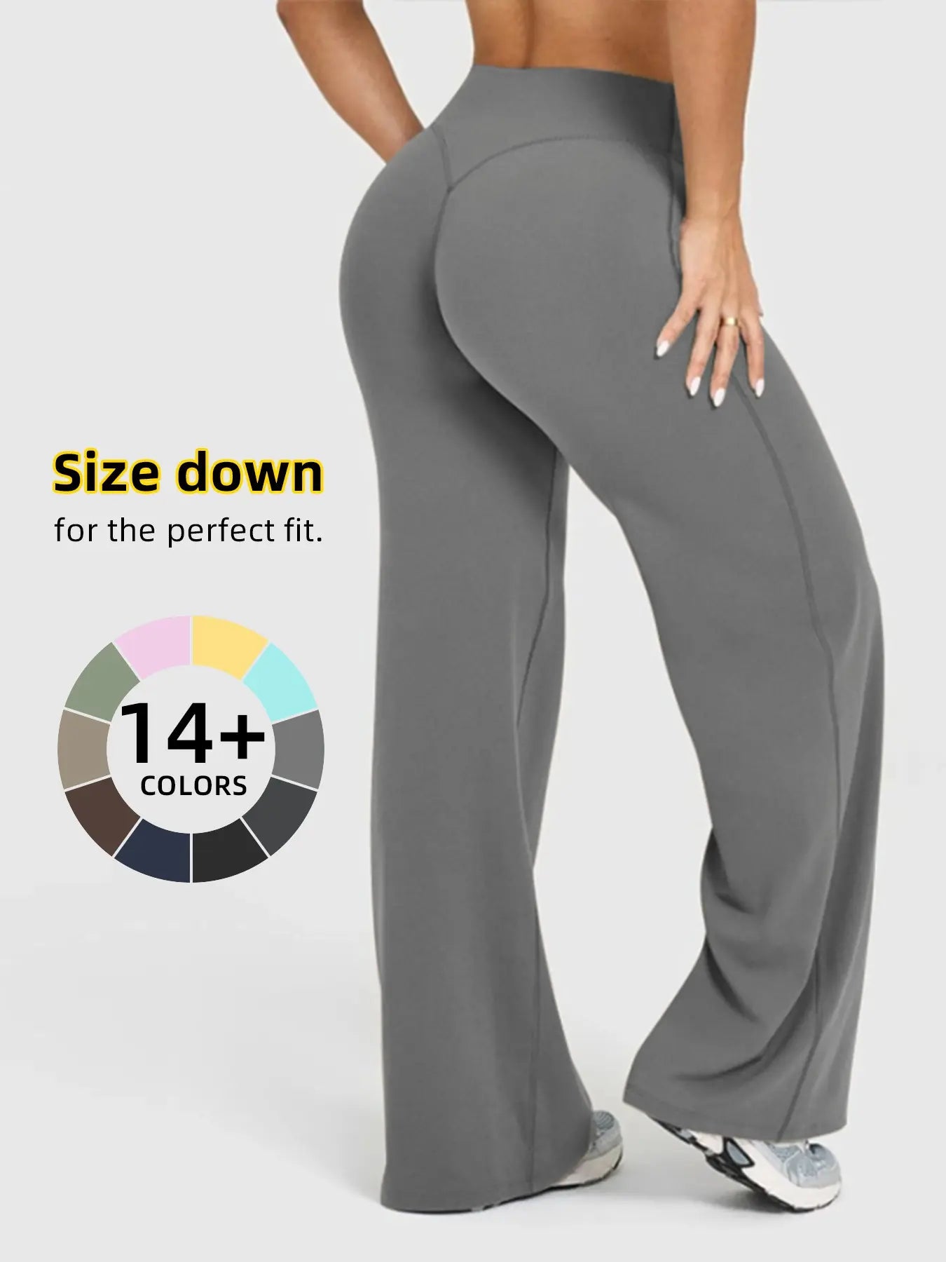Flowelle Wide-Leg Yoga Pants - Gray